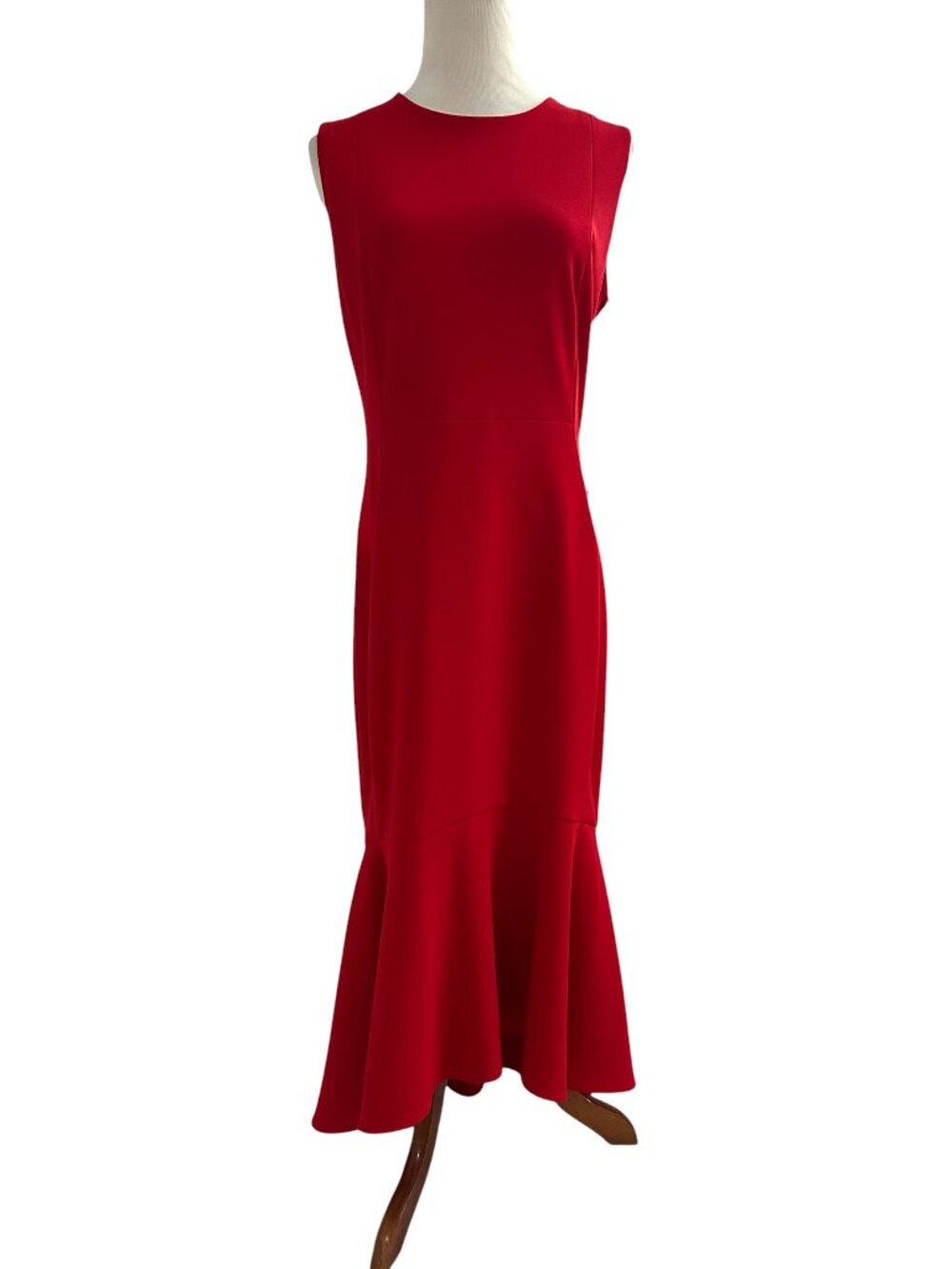 Calvin Klein Women's Size 12 Sleeveless Red High Low Flounce Hem Maxi Dress NWT